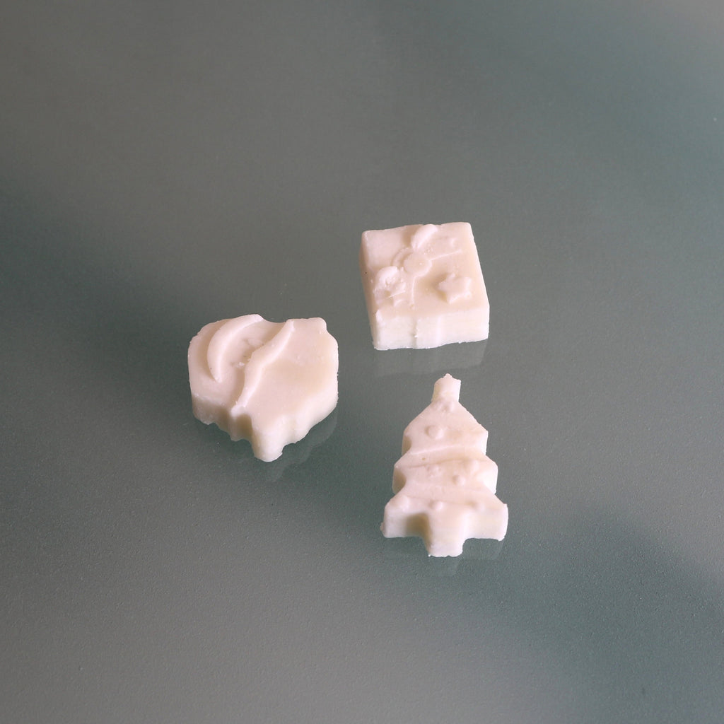 Discover our limited-edition Christmas Wax Melts - featuring Christmas Tree, present and Father Christmas designs. Scented with our much-loved Christmas Spice bespoke fragrance, bringing a comforting and nostalgic atmosphere to your home this festive season. Handmade with 100% soy wax, bringing both a warm glow and long-lasting burn time. A thoughtful gift idea and festive addition to your home, PLUS our top recommendation for stocking fillers.