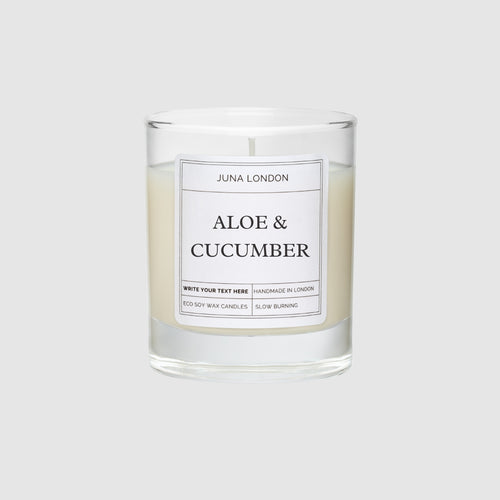 Replicate the aroma and relaxation of a spa from the comfort of your home with our Aloe & Cucumber Scented Candle. A refreshing fragrance infused with crisp cucumbers and invigorating green aloe, plus a touch of citrus!