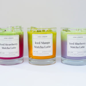 Calling all matcha-lovers! Save an amazing 25% off the full Iced Matcha Latte trio (WORTH £90, NOW £67.50), ideal for gifting to your matcha besties this festive season. Discover our trio of matcha blends - Strawberry, Blueberry &amp; Mango. Burn past the first quarter of the candle and the fruity scent further intensifies...