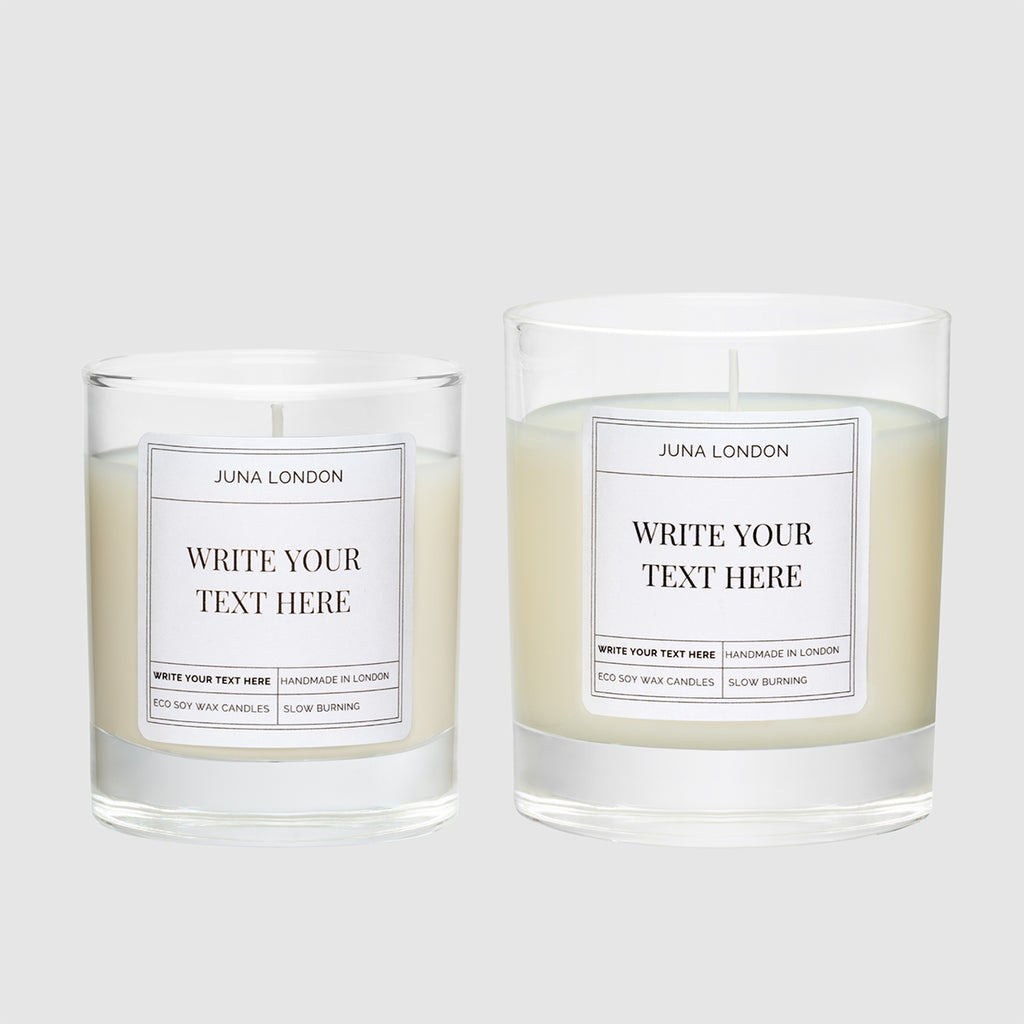 Build your own candle - with a choice of sizes, designs, scents, candle accessories and the option to add your own personalised message to the candle label. 