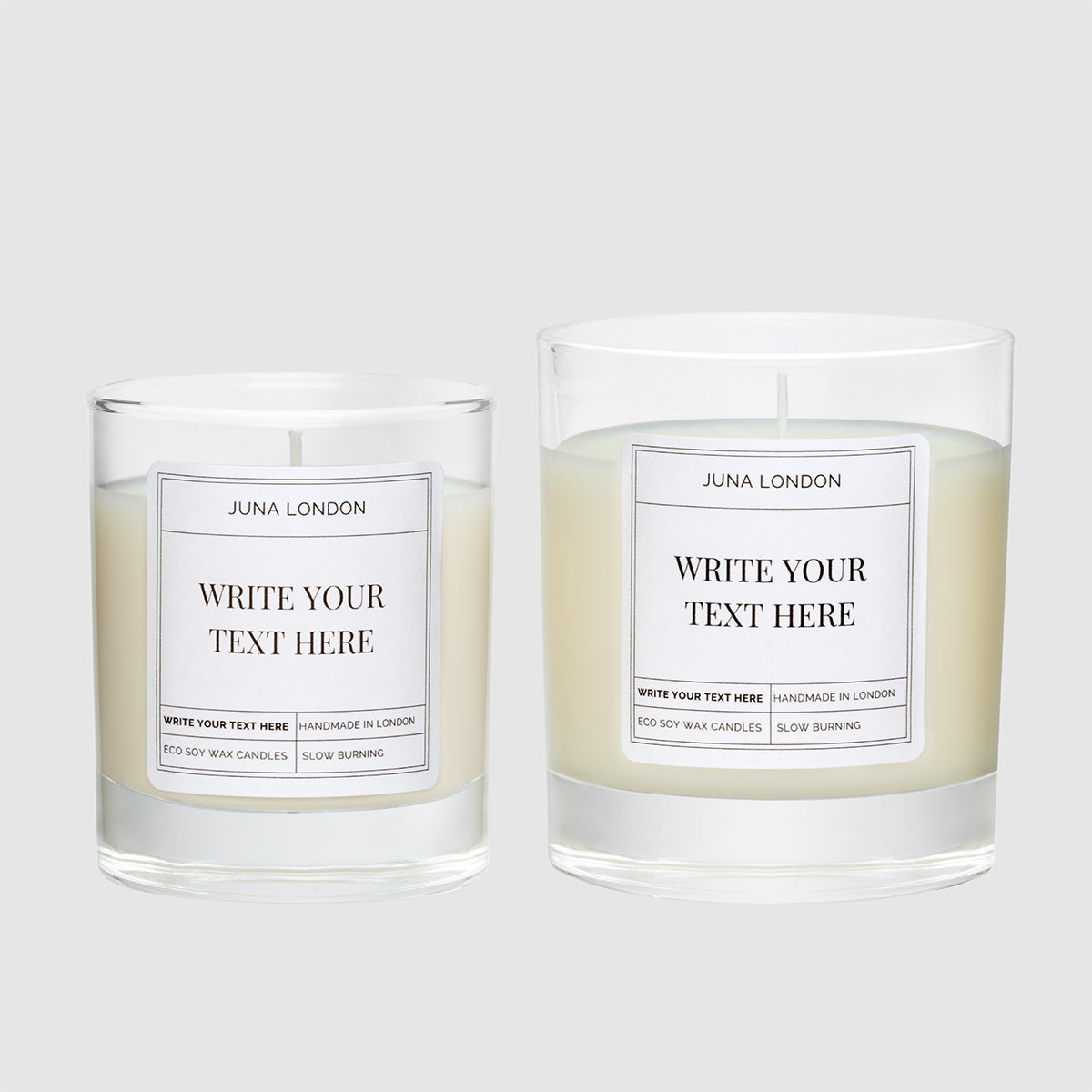 Build your own candle - with a choice of sizes, designs, scents, candle accessories and the option to add your own personalised message to the candle label. 