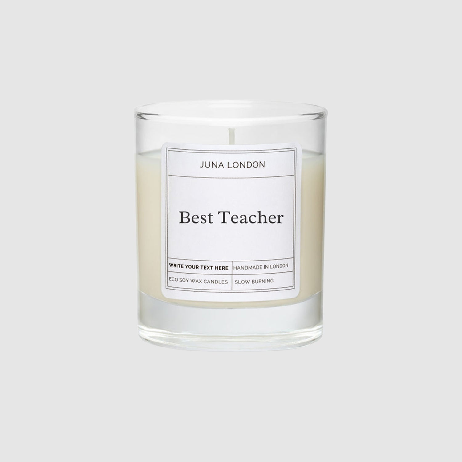 Express your gratitude in candle form with our personalised soy wax candles. The perfect way to mark the end of the school year and show appreciation for your teacher's hard work. Make our The Best Teacher Candle as unique as them by adding their name and choosing from our range of bespoke fragrances.