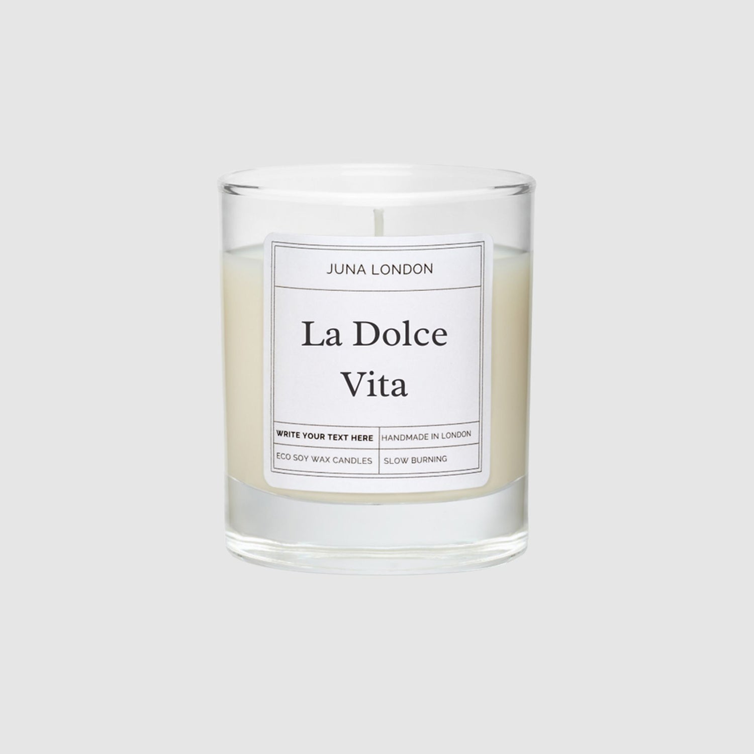 Bring a touch of La Dolce Vita to your life in candle form. Our La Dolce Vita candle translates directly as 'The Sweet Life' and we believe our candles make life that little bit sweeter. Our candles are entirely handmade and made to order, making each one completely unique. Build your own candle, custom to YOU or your giftee by adding a personalised message and selecting your preferred scent.