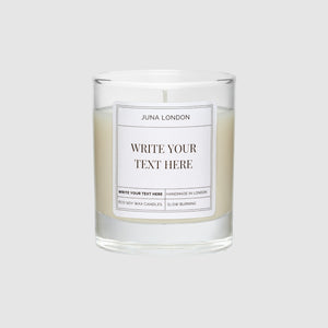 We've made it easy to personalise your candle in 5 simple steps. Build your own Personalised Candle, unique to YOU or your giftee. Start by choosing your candle design and size, add a lid, choose from our range of bespoke fragrances, add your personalised message and lastly, opt for any add-ons and gift wrapping. 