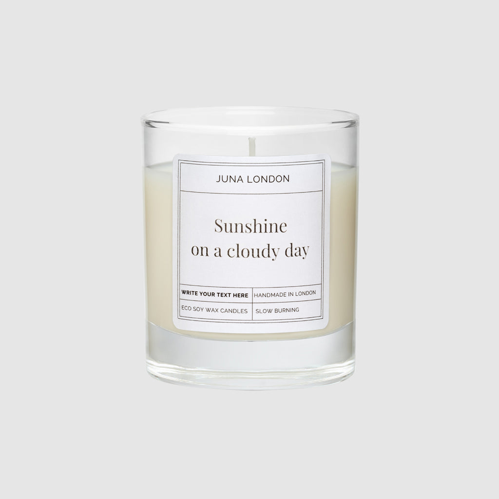 For us, candlelight brings a touch of sunshine to a grey day, which was the inspiration for our&nbsp;Sunshine On A Cloudy Day Candle. At JUNA we're spreading joy one candle at a time, so why not treat yourself or a loved one to a conscious luxury candle with an optimistic message.