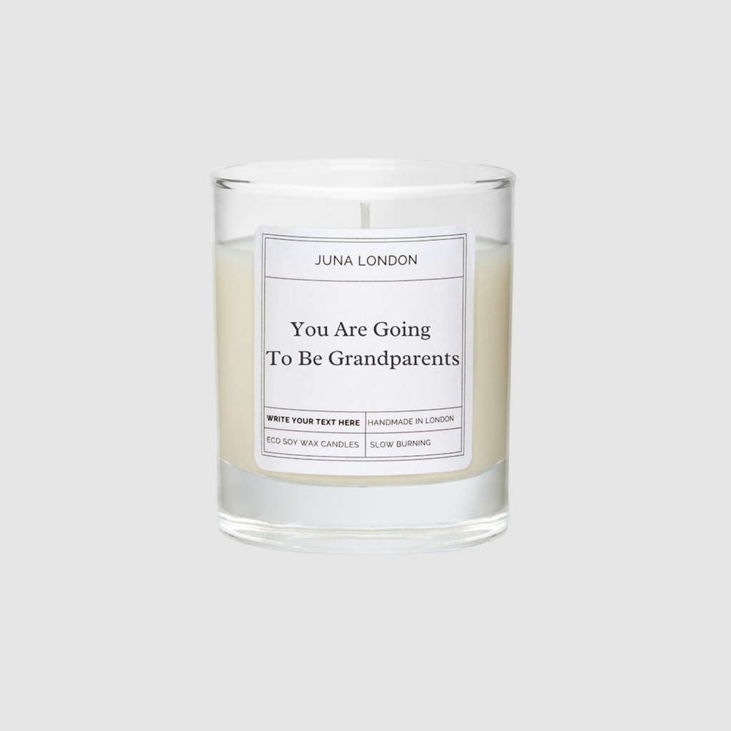 Surprise your loved ones with our You Are Going To Be Grandparents Candle. A personalised, scented soy wax candle is the perfect bespoke gift, making special moments unforgettable. Each candle is hand-poured with care, ensuring an eco-friendly burn that aligns with our commitment to sustainability.