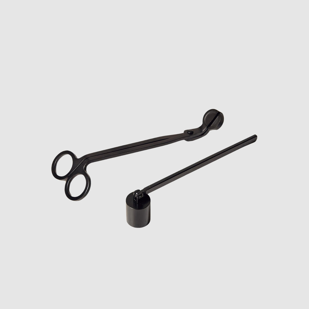 Extend the life of your candle with our wick trimmer and candle snuffer. The wick trimmer helps keep the wick at the perfect length for a cleaner, long-lasting burn. The  candle snuffer reduces the production of soot and smoke. 
